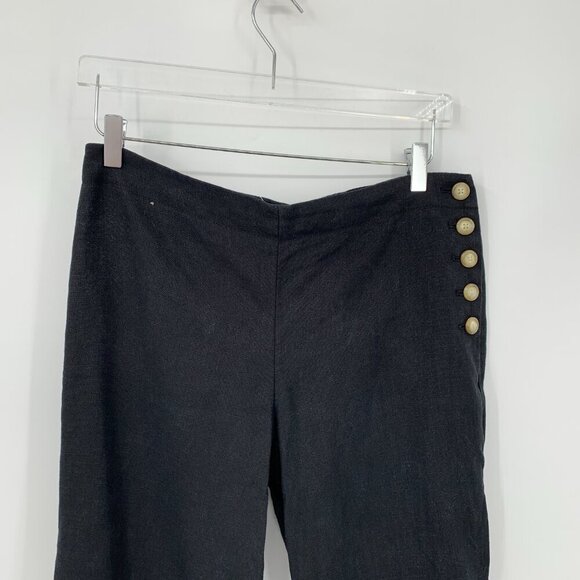 Cartonnier Anthropologie linen blend black pants trousers Sailor Nautical 12 - Picture 2 of 3